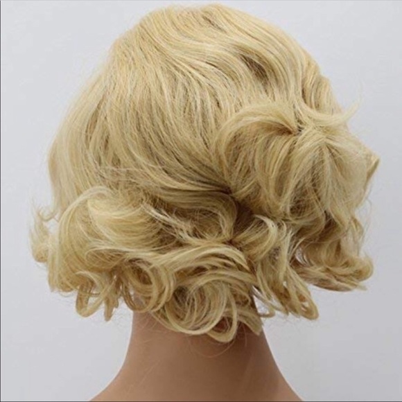 ? Marilyn? BLONDE WAVY SHORT COSPLAY WIG ?NWT main image 5